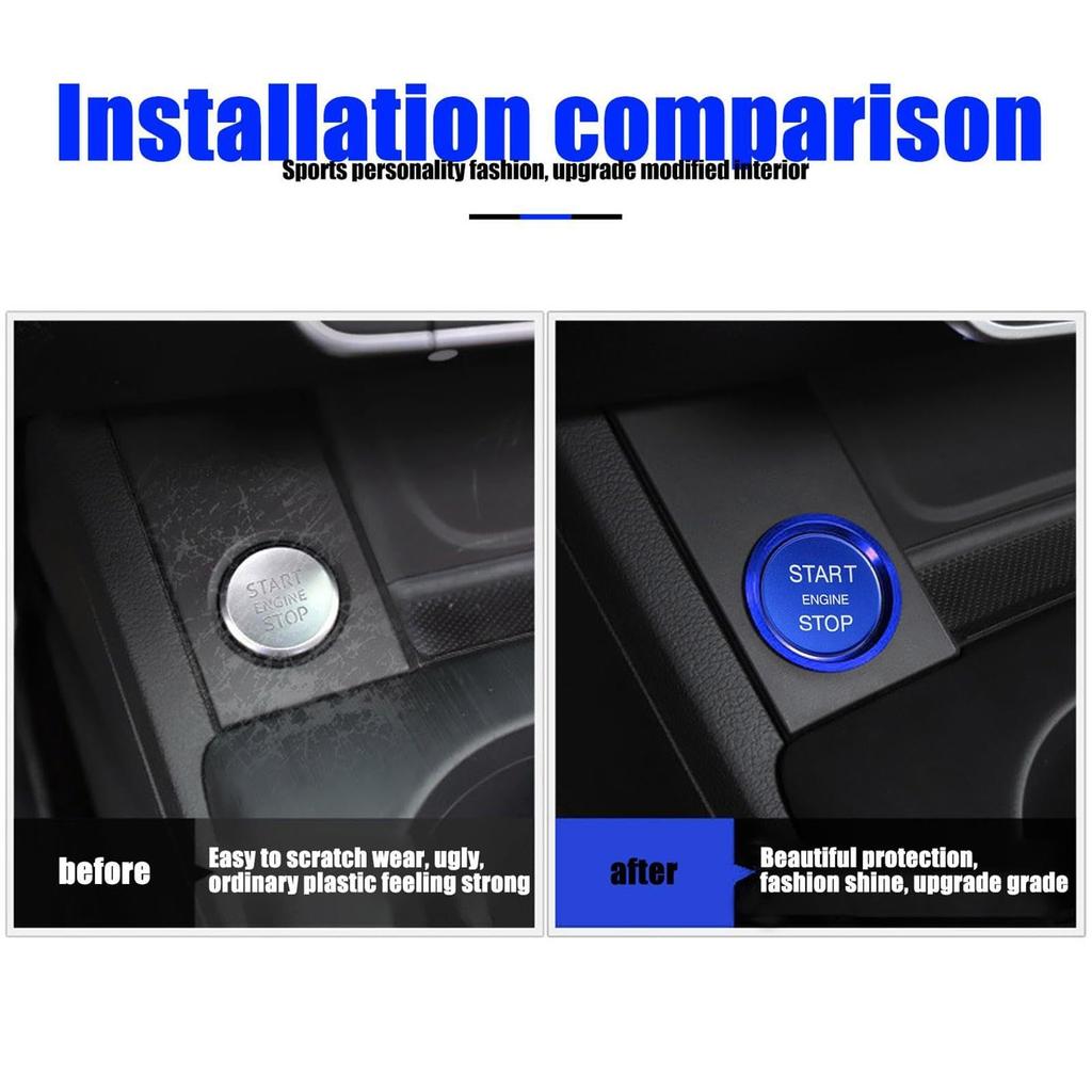 Start Button Cover Ring Engine Start Starter Ring Aluminum Cover Car Interior | Universal