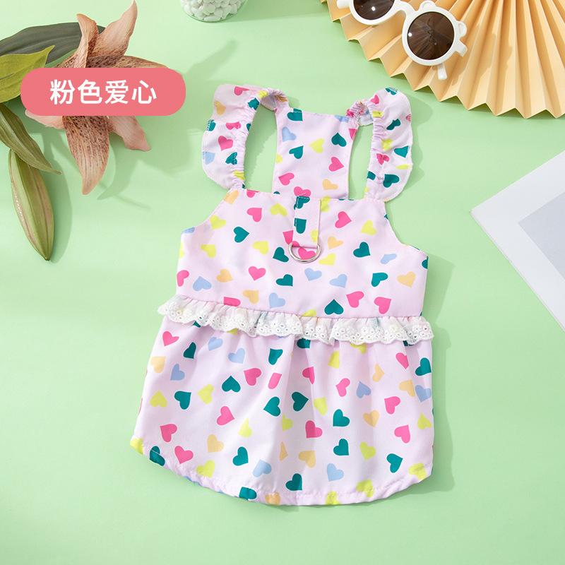 Pet Summer Puppy Dog Cat Cute Fresh Floral Dress Comfortable Pet Skirt