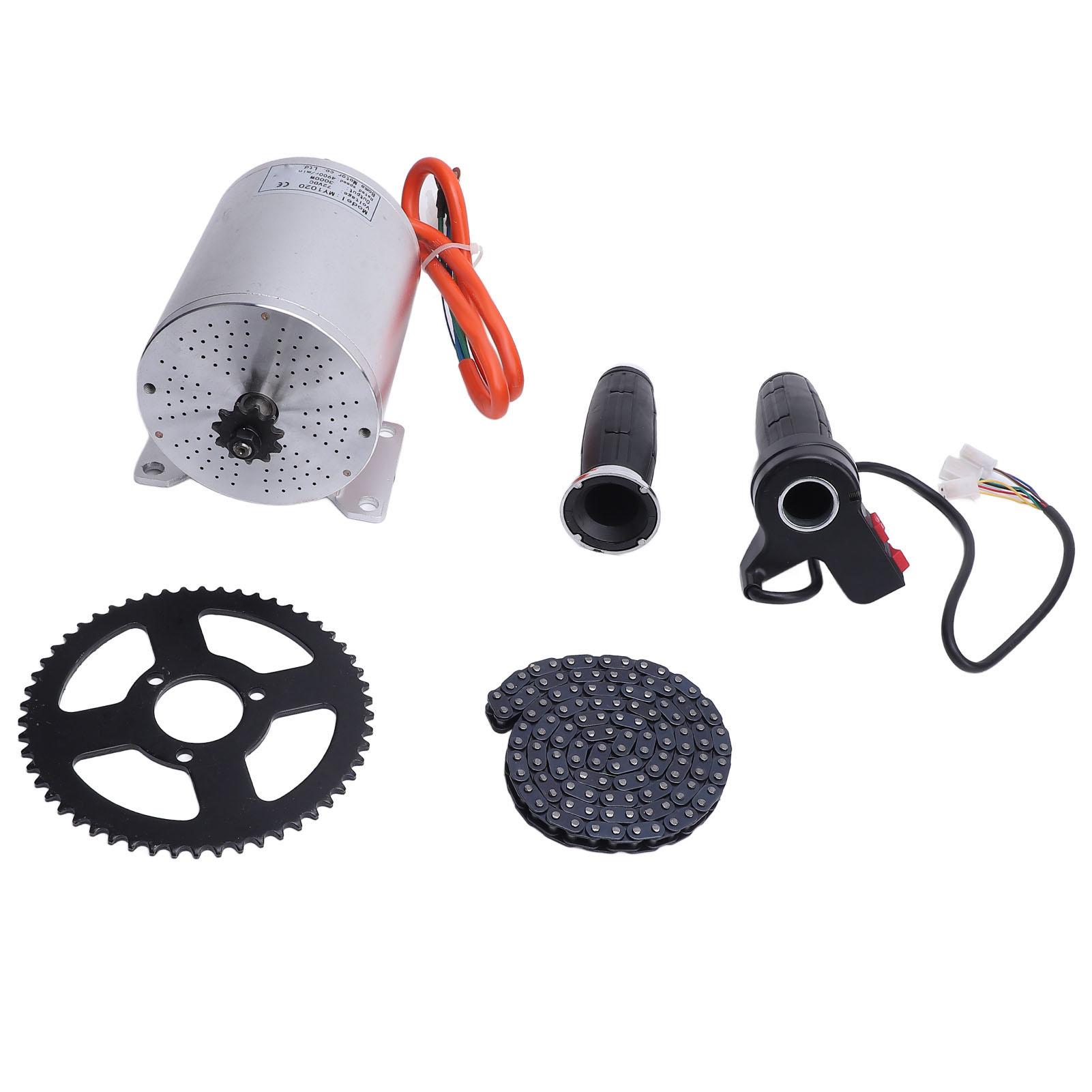 

72V 3000W Brushless Motor Kit Direct Current Aluminum DIY Electric Brushless Motor with Sprocket Chain Throttle Grip for Scooter Motorcycle