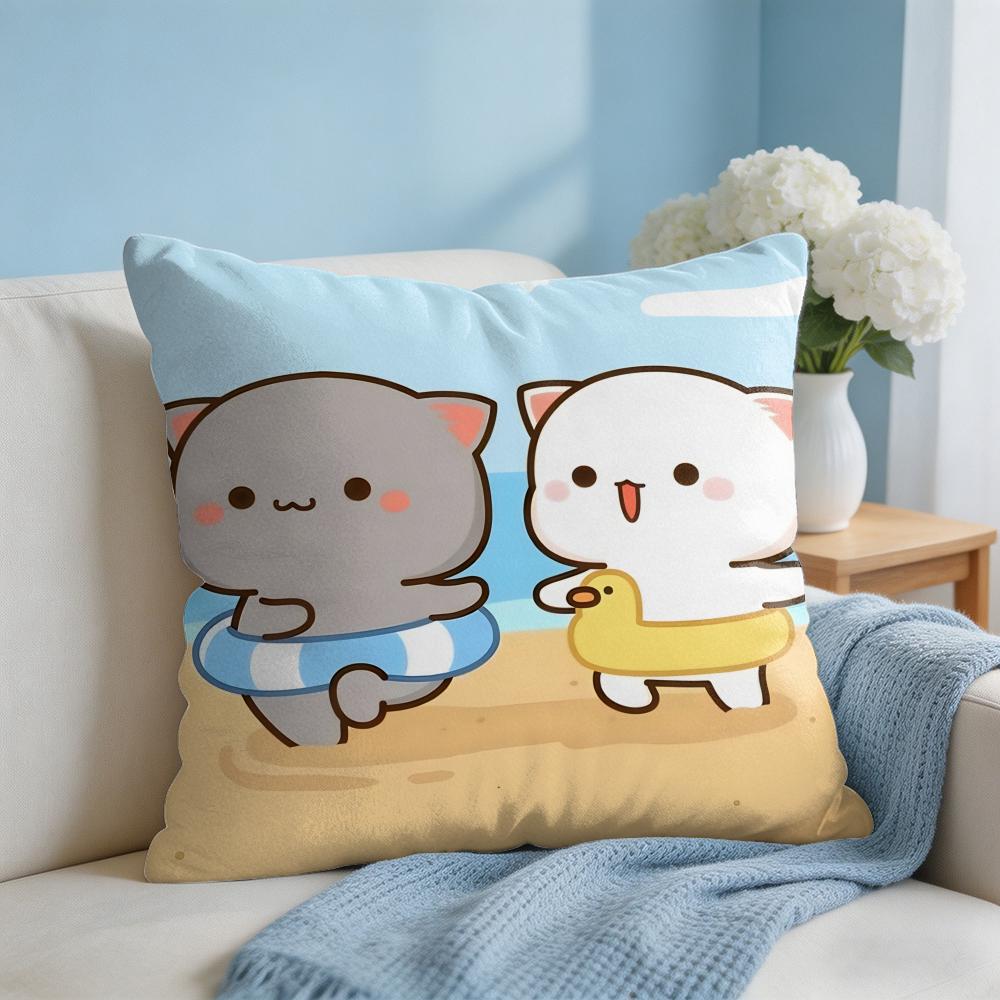 Sweet Cute PPeach Gomas Cushion Cover Square Pillow Bedroom Sofa Leisure Comfort Living Room Home Decoration X