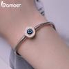 BAMOER 925 Sterling Silver Demon Eye Basic Bracelet Snake Chain Bracelet for Women Charms DIY Pave Setting CZ Fine Jewelry