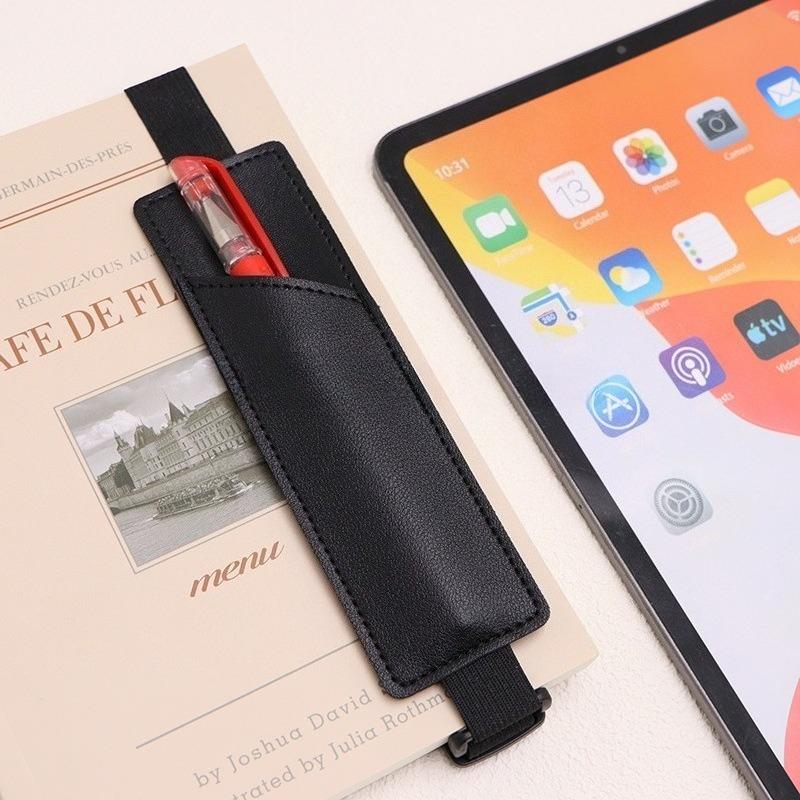 PU Leather Pen Case - Elastic Buckle Organizer for Notebooks & Stationery, Fashion School&Office Meeting Supply,Easy Carry Pouch