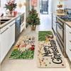 2-Piece Christmas Festival Rug Set Kitchen Mat Combo, Entrance Hall Doormat Stain-Resistant and Easy-Care Home Decor