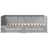 Daybed with Drawers Without Mattress Concrete Gray 100x200 cm