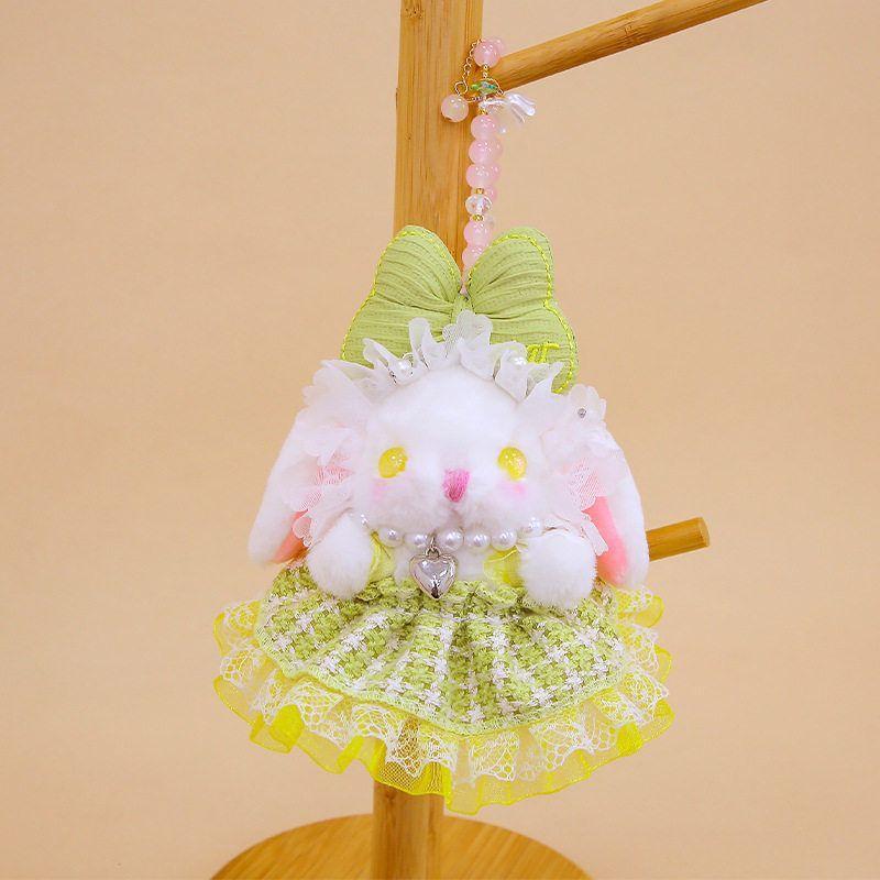 Rabbit Adorable Plush Pendant With Bow And Dress Decoration For Kids Decor