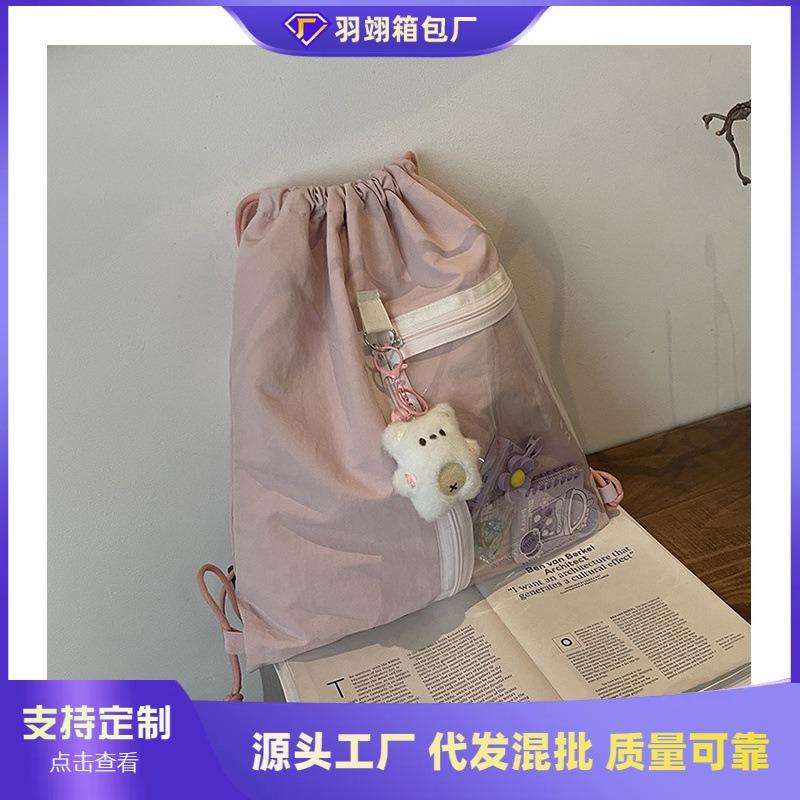 Large capacity bag women's spring summer new casual canvas commuting high-end backpack