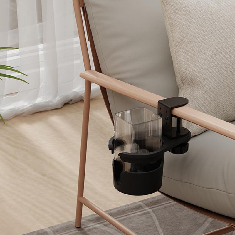 Desk Cup Holder Clamp Adjustable Anti-Spill Coffee Cup Holder 360 Degree Rotating Table Edge Clamp Cup Holder Anti-Fall Desk