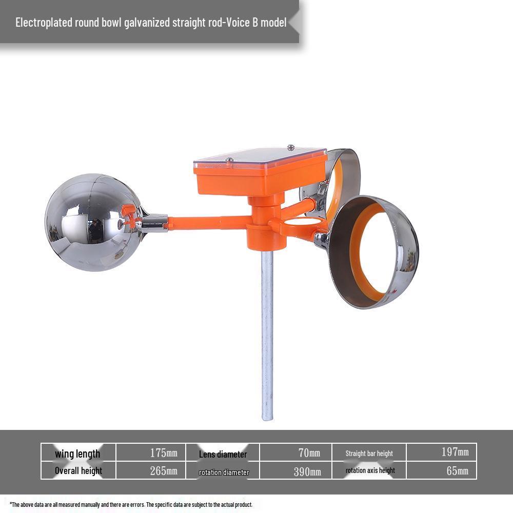 Solar-Powered Reflective Bird Repeller for Orchards, Fish Ponds, and Farmland