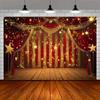 Party Ball Background Golden Glittering Stage Horseracing Sparkling Star Photography Children Birthday Background Decoration