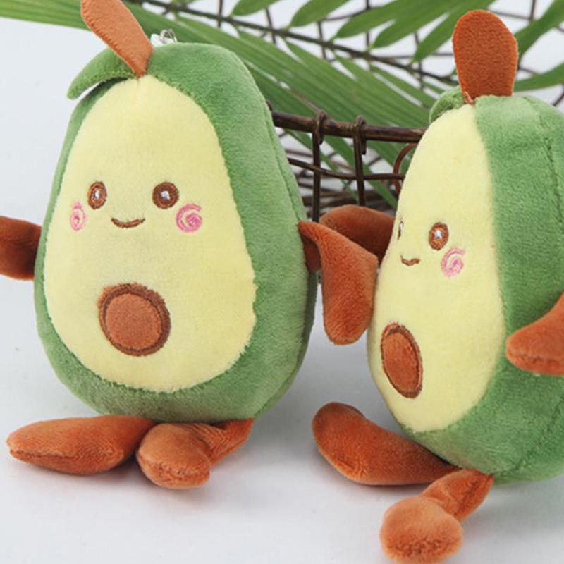 2pcs Fruit Avocado Stuffing Doll Plush Keychain Pendant Backpack Keyring Ornament Accessories Gift