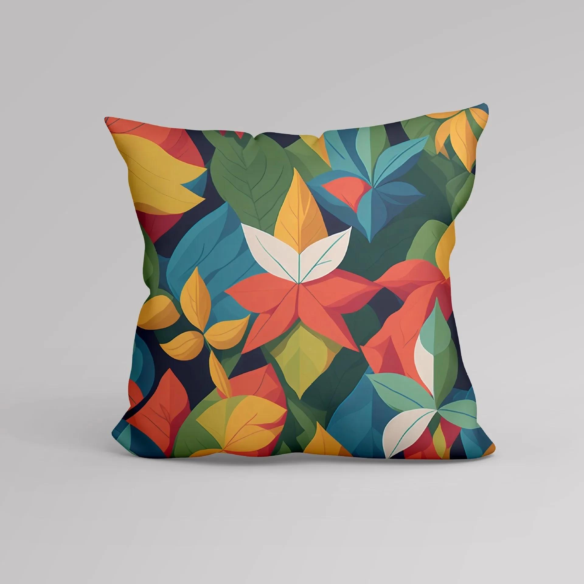 

Роскошный домашний декор, чехол для офисного дивана, чехол для подушки с тропическим растением, мультяшной живописью, наволочка с принтом 30x30cm чёрный