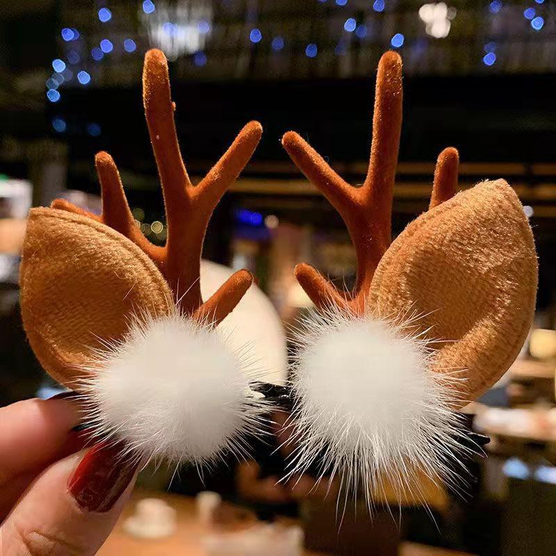 Mori-Style Christmas Antler Headband: Cute Versatile Hair Clip for Christmas Eve Outfit and Decoration