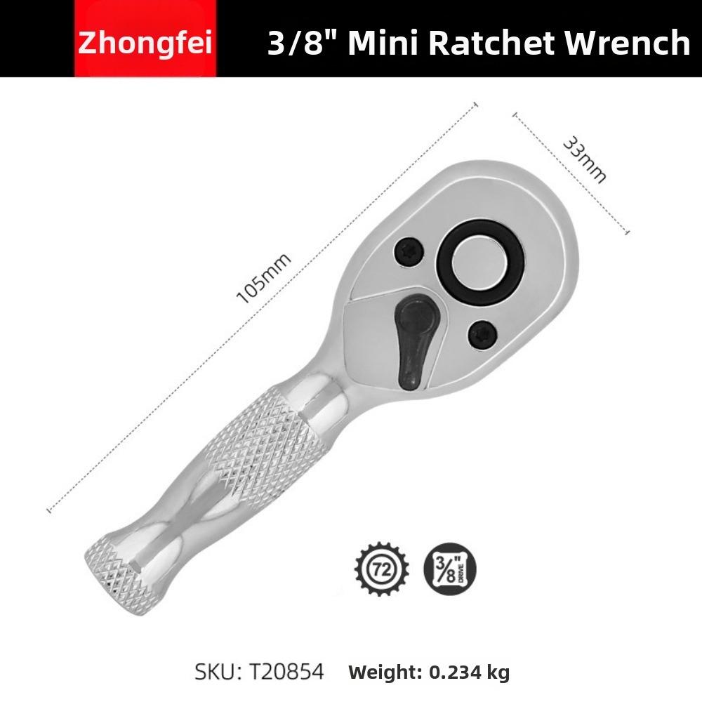 1/4 3/8 1/2 Inch Drive Ratchet Wrench 72 Tooth Dual Head Wrench Torque Wrench Tool Mechanical Work