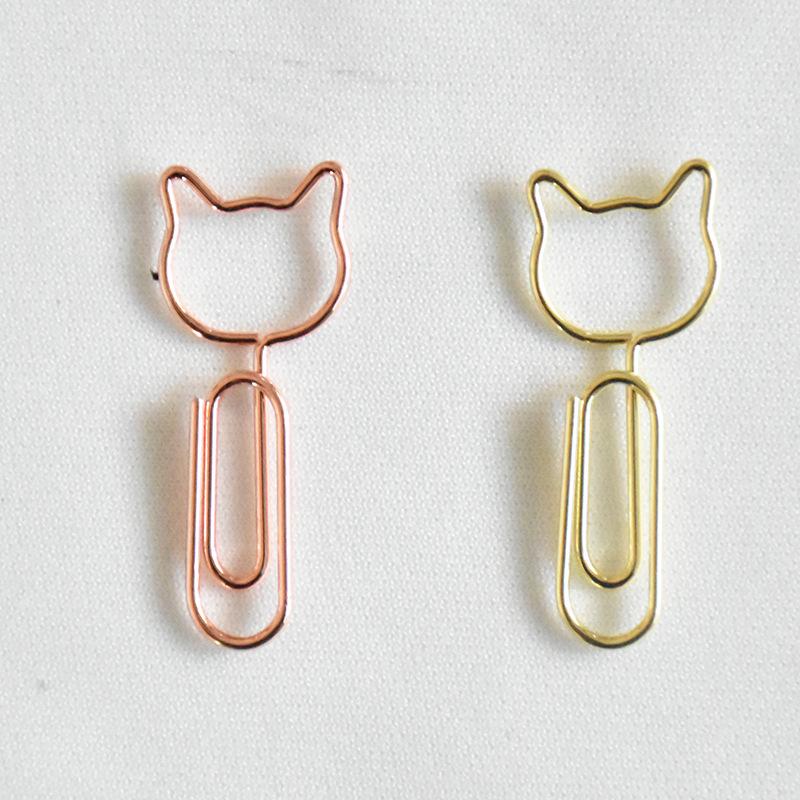 Cute Animal Shaped Golden Metal Decorative Paper Clip Bookmark Gift