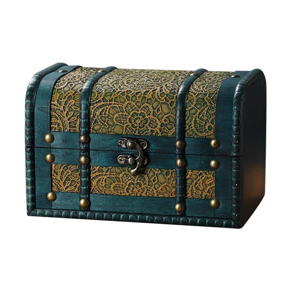 Antique Jewelry Keepsakes Box Antique Finish Organizers Case Home Decoration Box  Wedding Gift