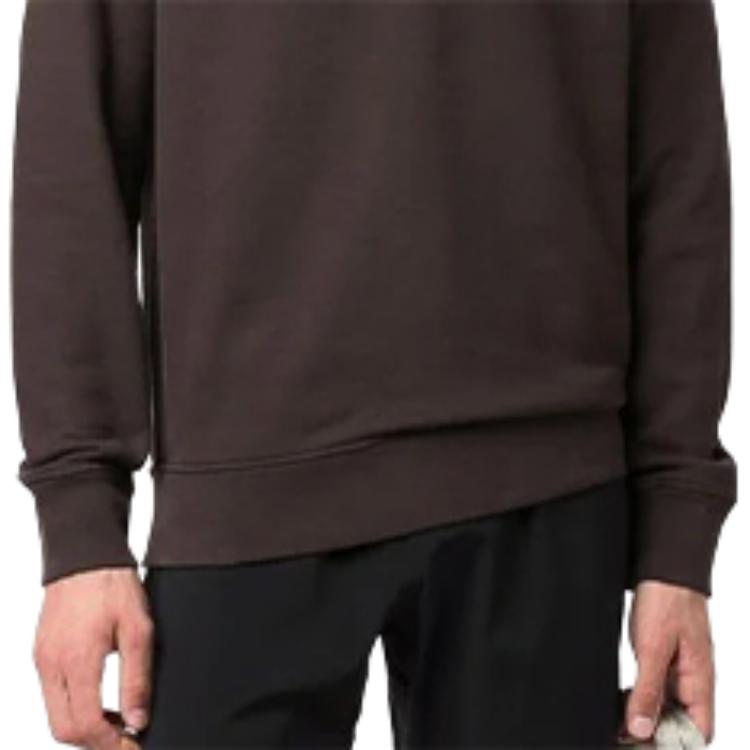 STONE ISLAND FW21 Logo Compass Badge Crewneck Sweatshirt Men Sweatshirt Brown 751563020-V0070