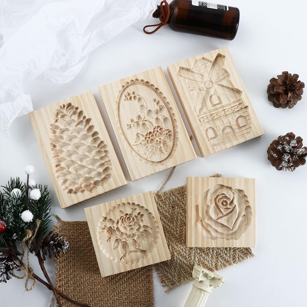 

Bakeware Household Creative Kitchen Accessories Wooden Cookie Mold Baking Mould Cookie Stamp pinecone