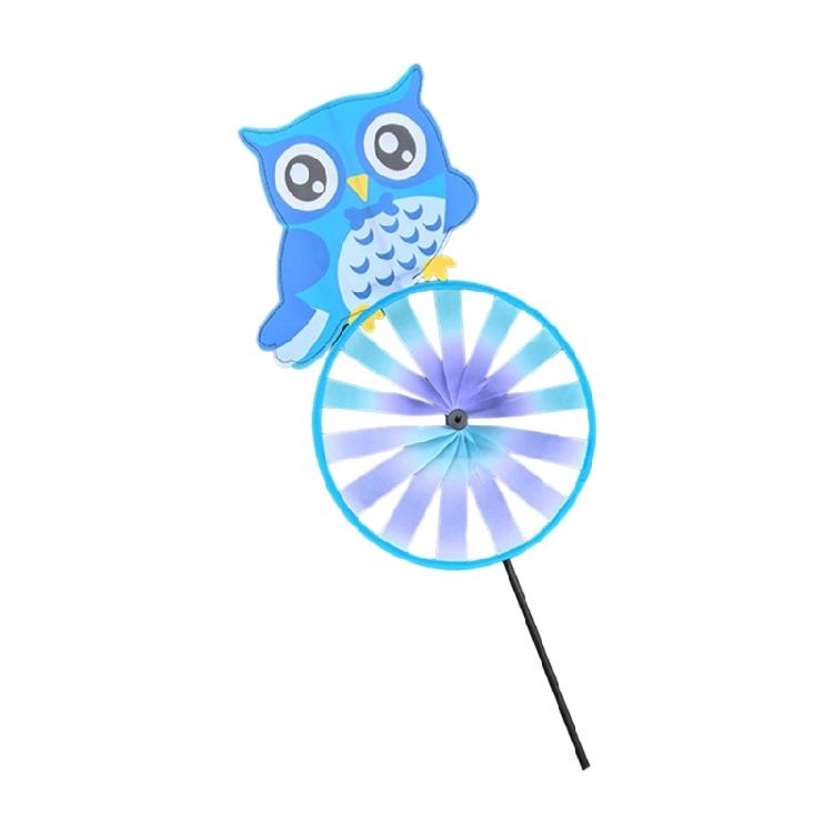Child Friendly Owl Animal Windmill Outdoor Decoration Whirling Motion Toy Plastic Fabric Easy Install Yard Landscape Art