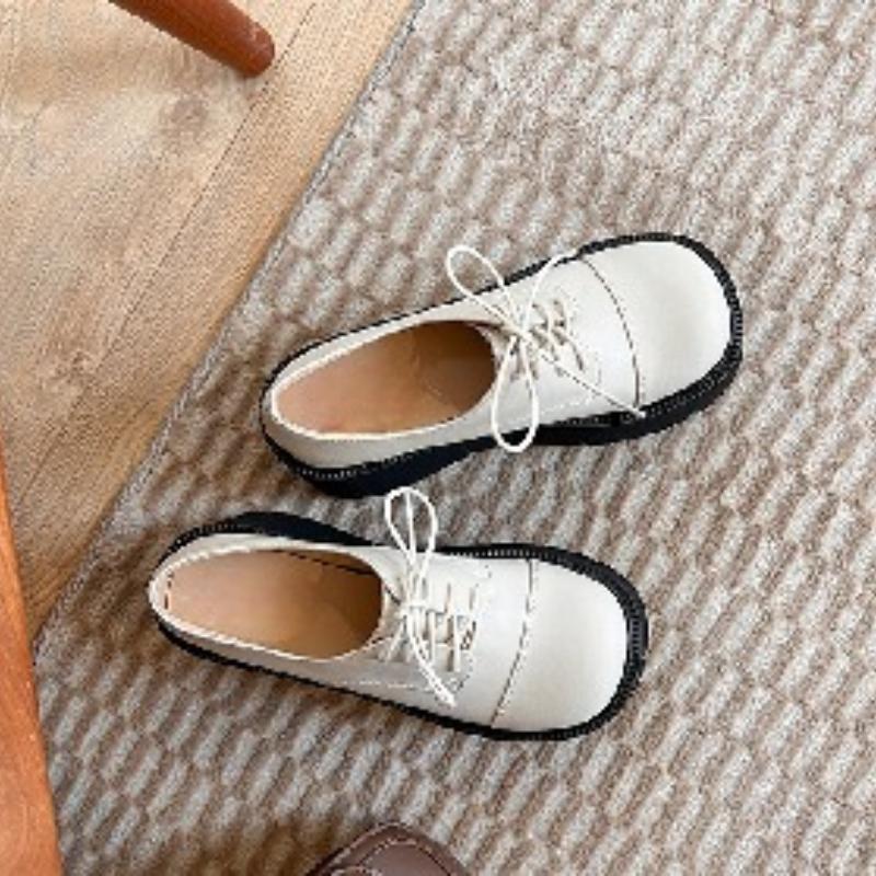 

Мода 2025 новые женские туфли на толстом каблуке со шнуровкой, элегантные оксфорды на платформе для женщин, дизайн для увеличения роста, обувь для вечеринок и косплея 38 бежевый