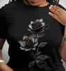 Y2k Flowers and Plants Womens Casual Crew Neck TShirt Drawing Print Summer Casual Women Comfort Daily Wear Clothing Tee Tops