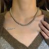 Temperament Gray Pearl Beaded Necklace for Women Retro Light Luxury Fashion 2026 New Sweater Chokers Chain Jewelry Accessories