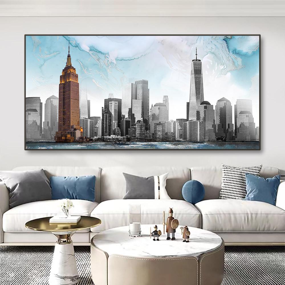Black White Wall Art Paris Landon Urben Landscape Canvas Poster Famous City Building Oil Painting Print Pictures for Home Decor