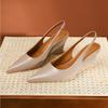 Pumps for Women's In The Autumn of 2026 Pointed Toe Wedge Heel Versatile Shallow Mouth Thick Sole Exposed Heel Shoes for Women's