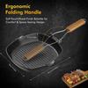 Nonstick Grill Pan, 9.5 Inch Large Grilling Skillet Steak Pan for Indoor Cooking, Steak & Bacon Pans for Stove Tops