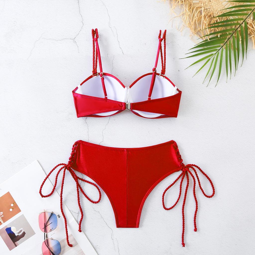 Underwire Bikini Swimsuit High Waist Swimwear for Women Push Up Two Piece Bathing Suits Push Up Summer Female