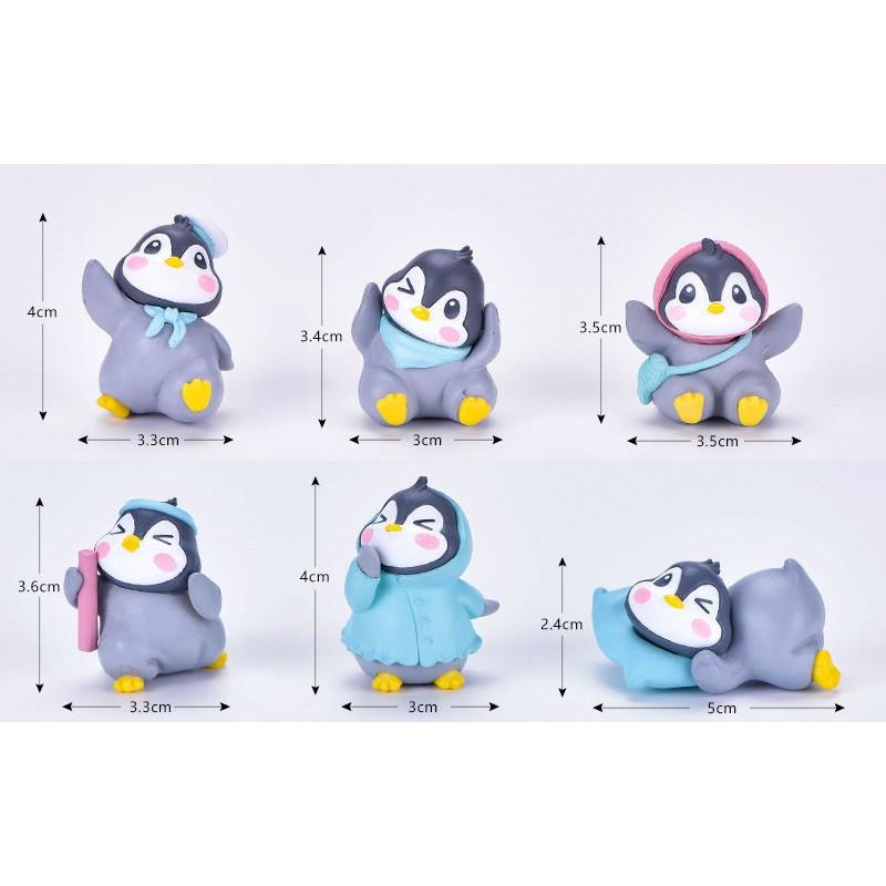 6Pcs Cartoon Cute Animal Penguin Miniatures Mini Figures DIY Fairy Garden Decoration Moss Terrarium Micro Landscape