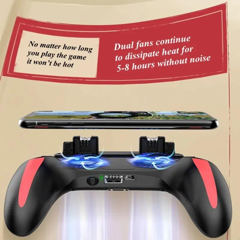 Controler cu joystick pentru gamepad H10 pentru telefon mobil cu răcitor de jocuri dual pentru PUBG Aim Shooter Maner declanșator pentru jocuri pentru iPhone Android