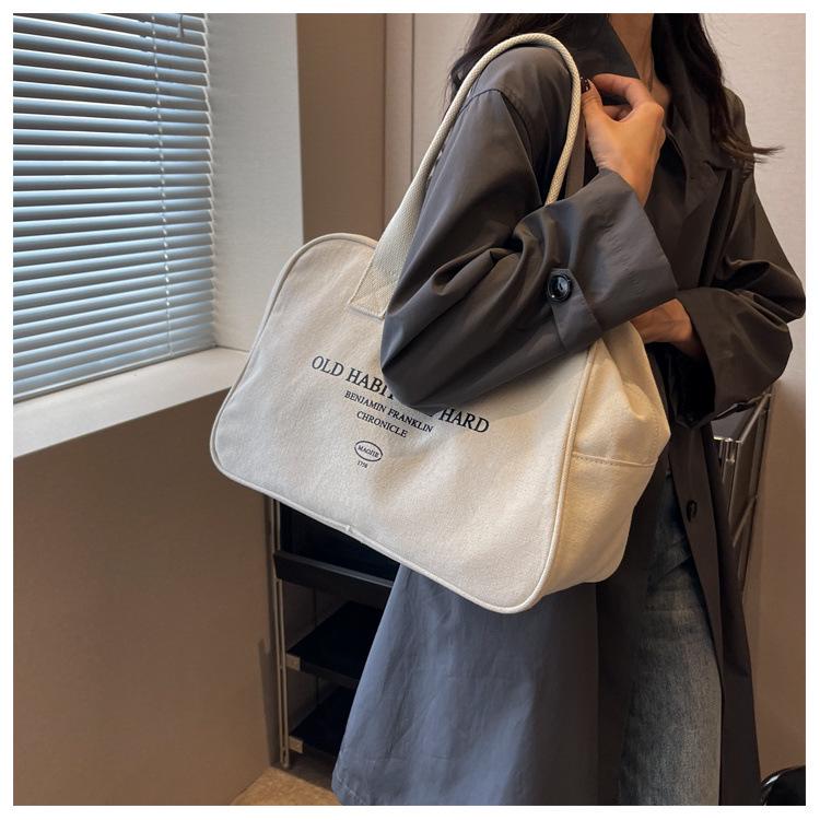 Damen Große Canvas Reise-Tragetasche - Vielseitige, Leichte Handtasche für Kurztrips & Geschäftsreisen