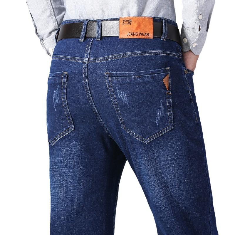 Men's Jeans Men's Summer New Thin Section Loose Straight Business Middle-aged Summer Section Casual Long Trousers