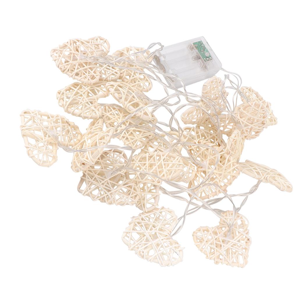 1.2m Heart Shaped LED Light String 10 Lamps Warm White Long Life Powered Low Consumption High Brightness for Wedding