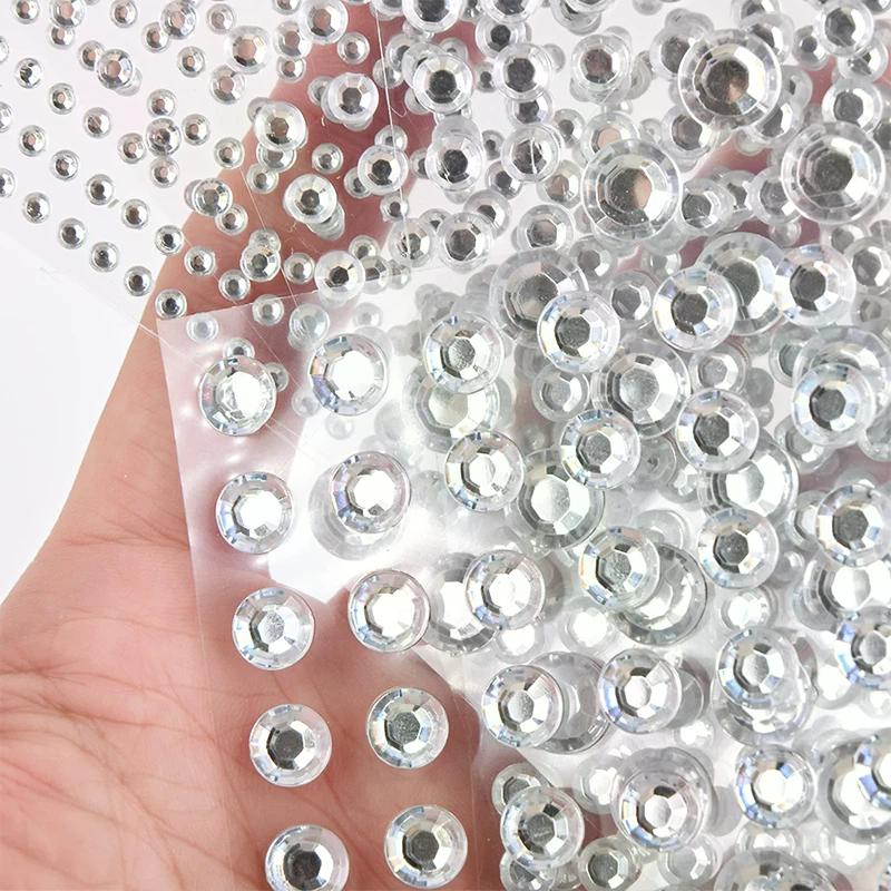 Self Adhesive Face Hair Gems Rhinestones Crystal Sticker Body Jewels Sticker Makeup Crafts Home Decor Sticker good