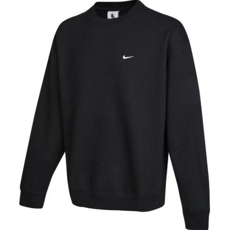 Nike American Street Style Solid Color Logo Print Versatile Long Sleeve Hoodie With Drawstring Cuffed Pants Casual Sports Suit DX1362-010+CK6366-010