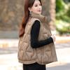 Autumn and winter new vest women's loose stand-up collar thickened down cotton jacket vest cotton vest outer wear