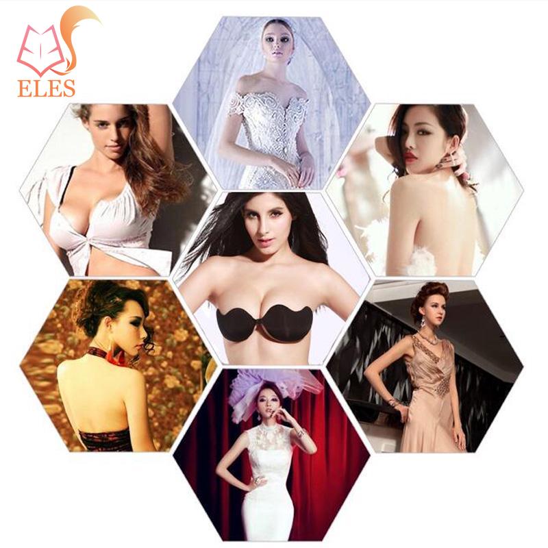 Women Invisible Backless Bra Front Closure Underwear Seamless Strapless Push Up Bra Lingerie