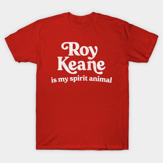 Men Black Print T-shirt Roy Keane Is My Spirit Animal No-Cut Transfer Paper Print Cotton Tshirt L