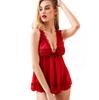 Babydoll Sexy Blumenmuster auf dem bestickten sexy Camisole mit offenem sexy Negligé [Wzhiming] Damenwäsche, Brust, Spitze, V-Ausschnitt, Rücken, Slip,