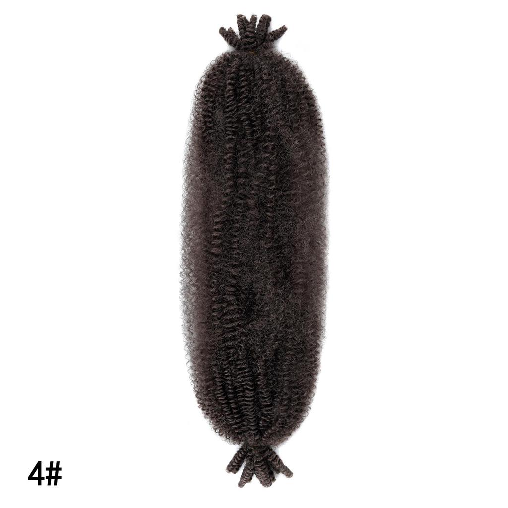 Springy Afro Twist Black Synthetic Crochet Hair Marley Twist Curly Braiding Hair Extensions DIY Wigs For Women Ladies