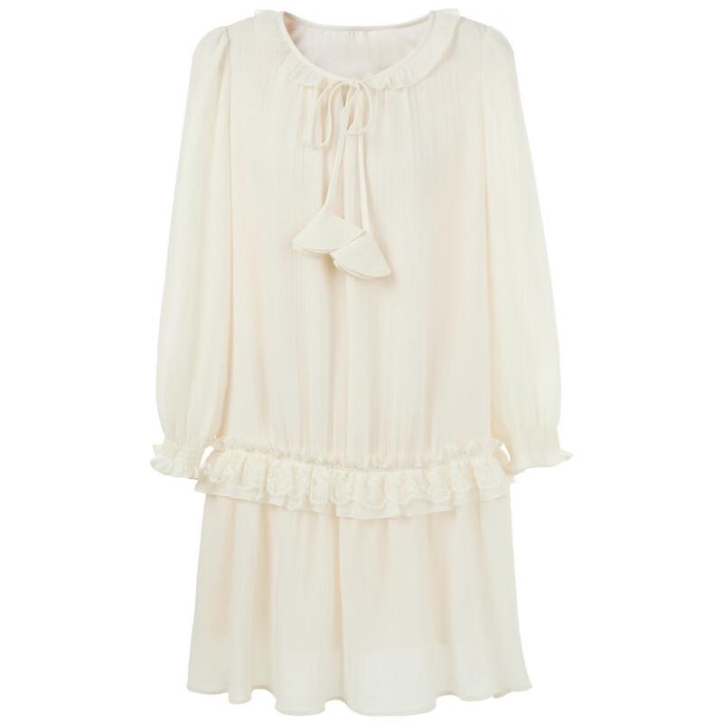 Women's Textured A-line Midi Dress with Ribbon Tie