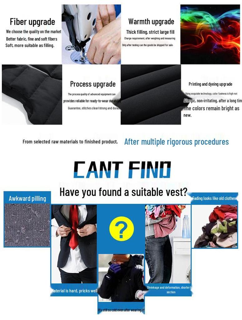 Ανδρικό Καθημερινό Φαρδύ Βαμβακερό Γιλέκο - Φθινόπωρο/Χειμώνας 2021, Όρθιος Γιακάς, Χοντρό & Ζεστό