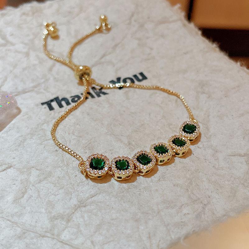 High-End Zircon Floral Heart Bracelet - Luxurious Sparkle for Women