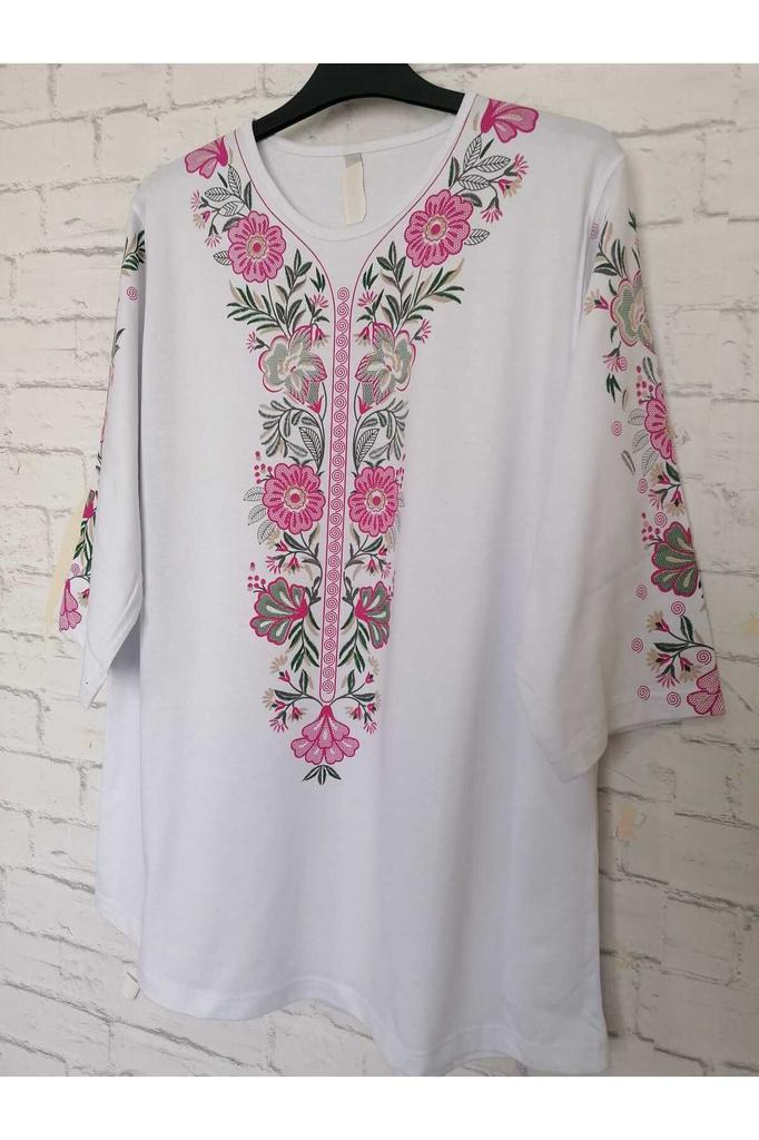 Damen-Bluse in großen Größen, perfekt für den Sommer, komplett aus Baumwolle, gekämmte Baumwolle, bequeme Bluse