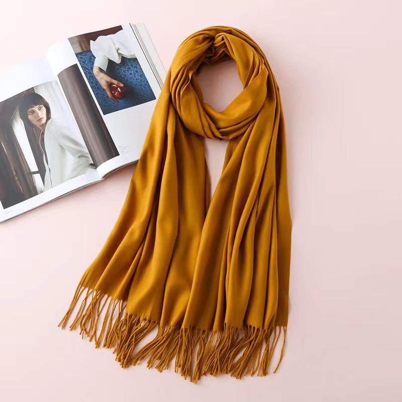 Women's High-End Red Imitation Cashmere Knit Shawl - Versatile & Fashionable