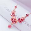 Purple Gold Flower Redstone Necklace Rose Gold Plated Women'S Luxury Fashion Color Gold Collarbone Chain