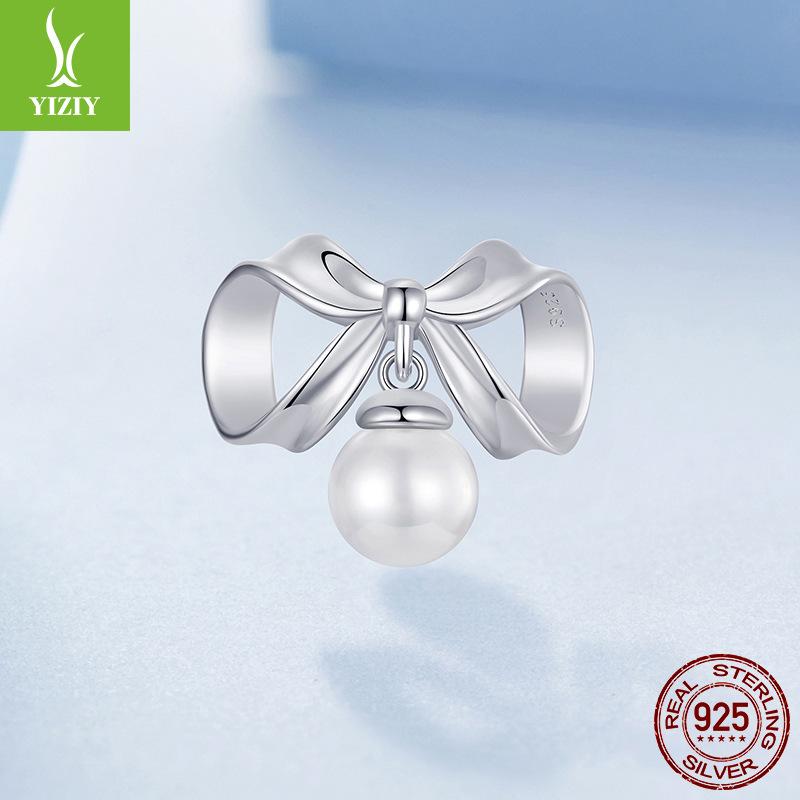 

925 Sterling Silver Bead Combination Diy Beaded Bracelet Accessories Loose Beads Simple And Versatile