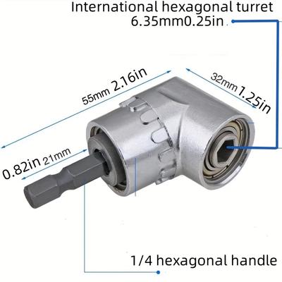 1pc 105 Degree Angle Head Electric Angle Wrench, Electric Screwdriver Hardware Tool Accessories, Angle Electric Device, Angle Screwdriver