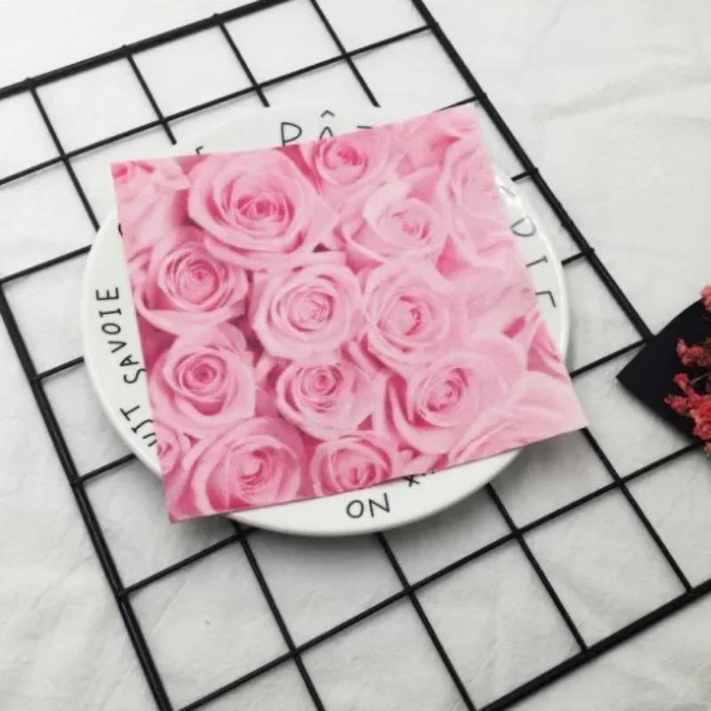 20pcs/Pac 33*33cm 2-Ply Disposable Party Napkin Floral Pattern